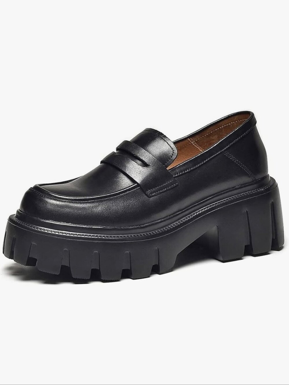 Platform Penny Loafer in Black